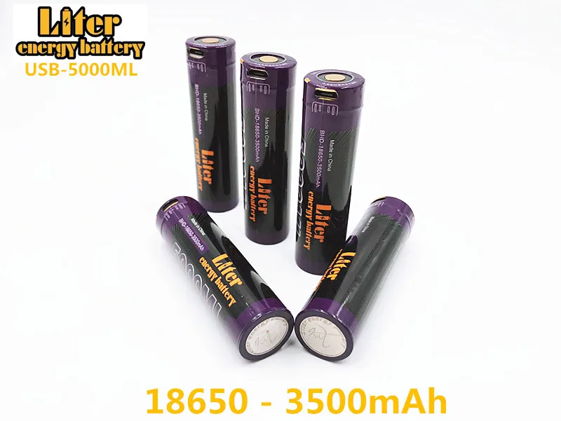 Литр энергии батарея USB 3 7 V 18650 3500mAh литий ионный 5000ML аккумуляторная светодиодный
