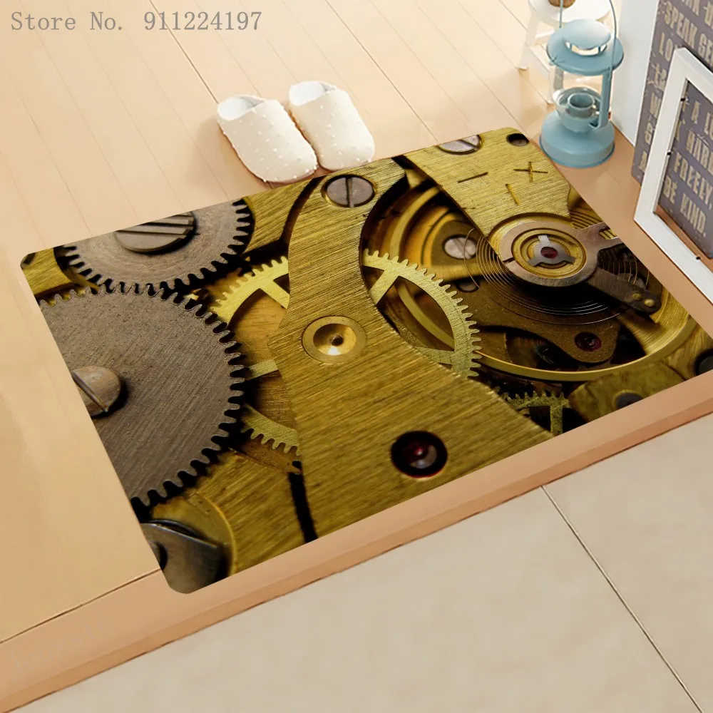 

Home Decoration Retro Clock Doormats Non-Slip Decor 3D Printed Doormat Carpet Floor Mat For Hallway Kids Adult Room 40x60cm Rug