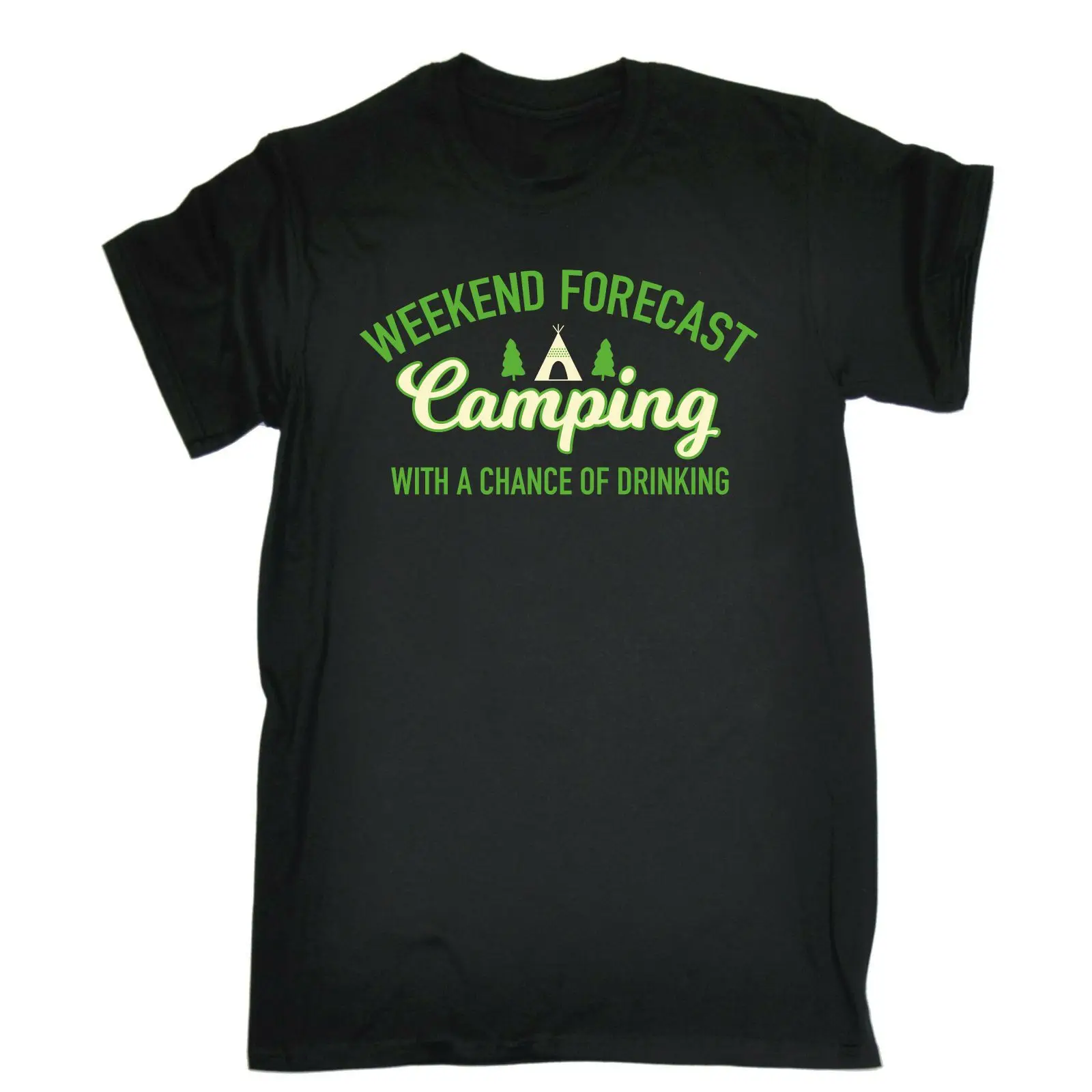 

CAMPING WITH A CHANCE OF DRINKING T-SHIRT Tee Funny Birthday Gift Present Him