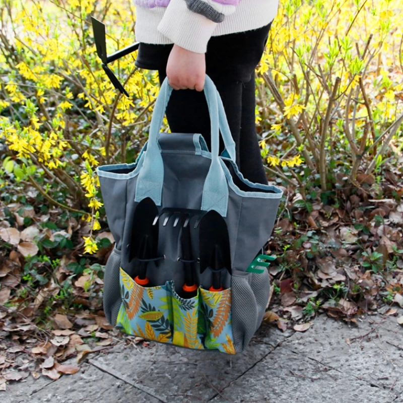 

P15D Oxford Cloth Waterproof Gardening Tool Tote Bag Multi Pockets Organizer Handbag