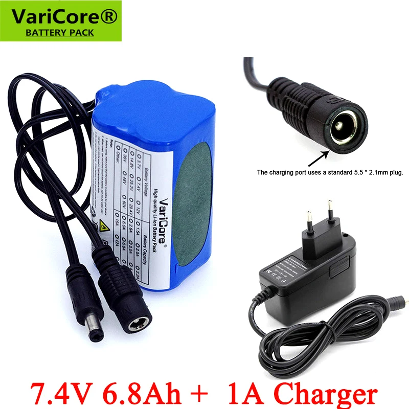 VariCore защита 7 4 в 6800 мА/ч 8 18650 литий-ионный аккумулятор велосипедные фары передняя
