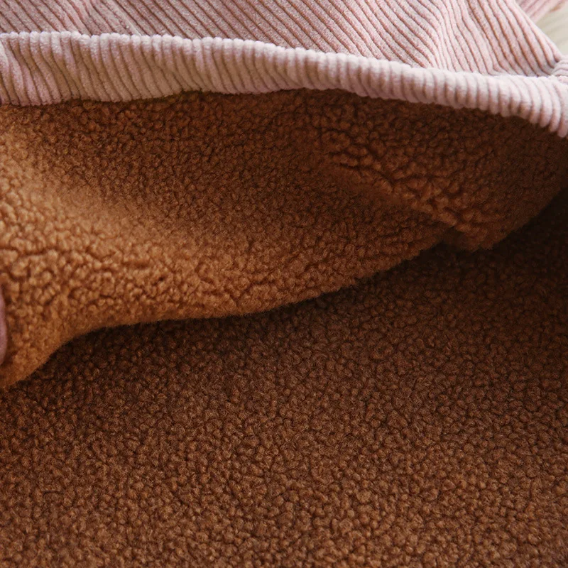 Вельветовая длинная одежда с хлопковой подкладкой Дамское пальто из овечьей