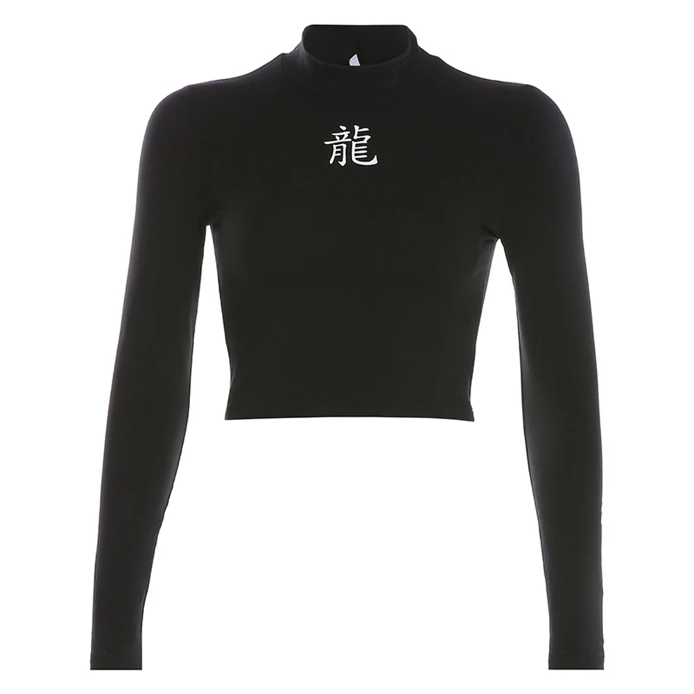 Осень Новая женская подвеска дракон с буквенным принтом Футболки