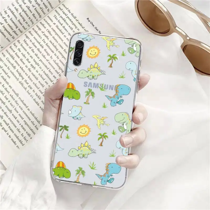 

Cute Dinosaur Baby Fashion Phone Case Transparent for Samsung A71 S9 10 20 HUAWEI p30 40 honor 10i 8x xiaomi note 8 Pro 10t 11