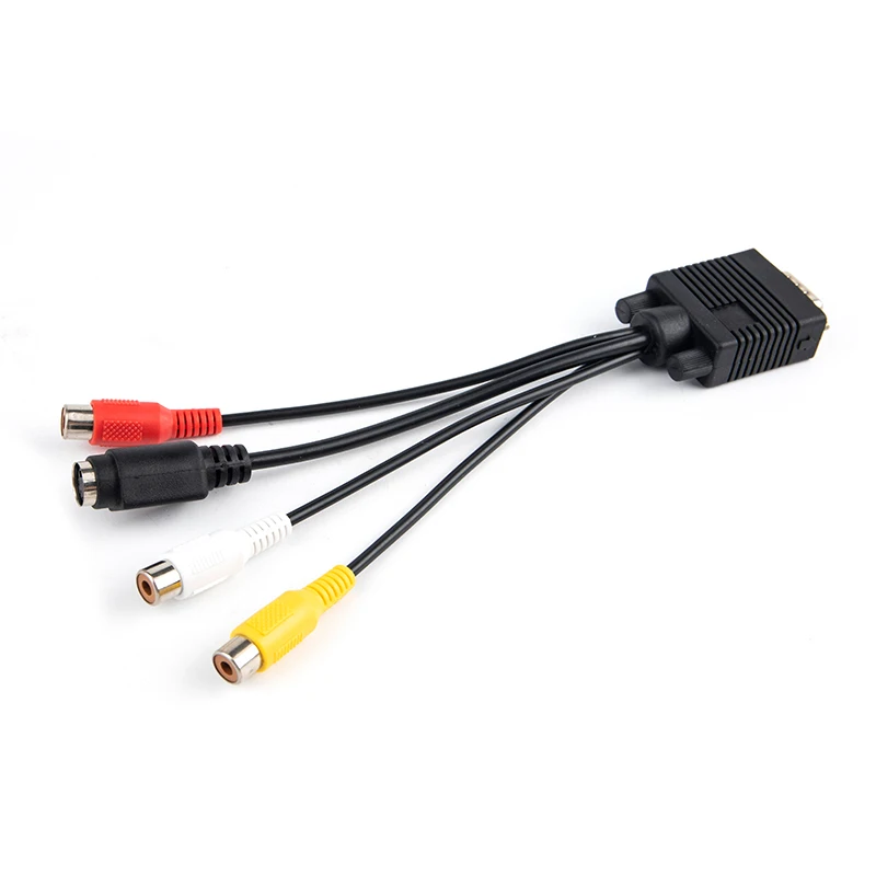 Кабель-преобразователь 3RCA новый Переходник VGA на видео TV Out S-Video AV Кабель |