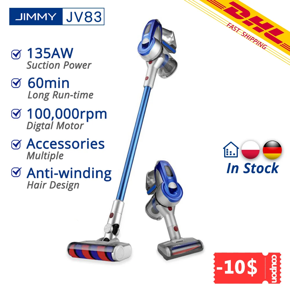 [PL ES STOCK][Free Duty] Xiaomi JIMMY JV83 ручной Беспроводной Мощный пылесос 135AW всасывающий 60 мин