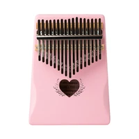 17 key pink color kalimba thumb piano finger sanza mbira high quality solid wood body keyboard musical instrument for kids