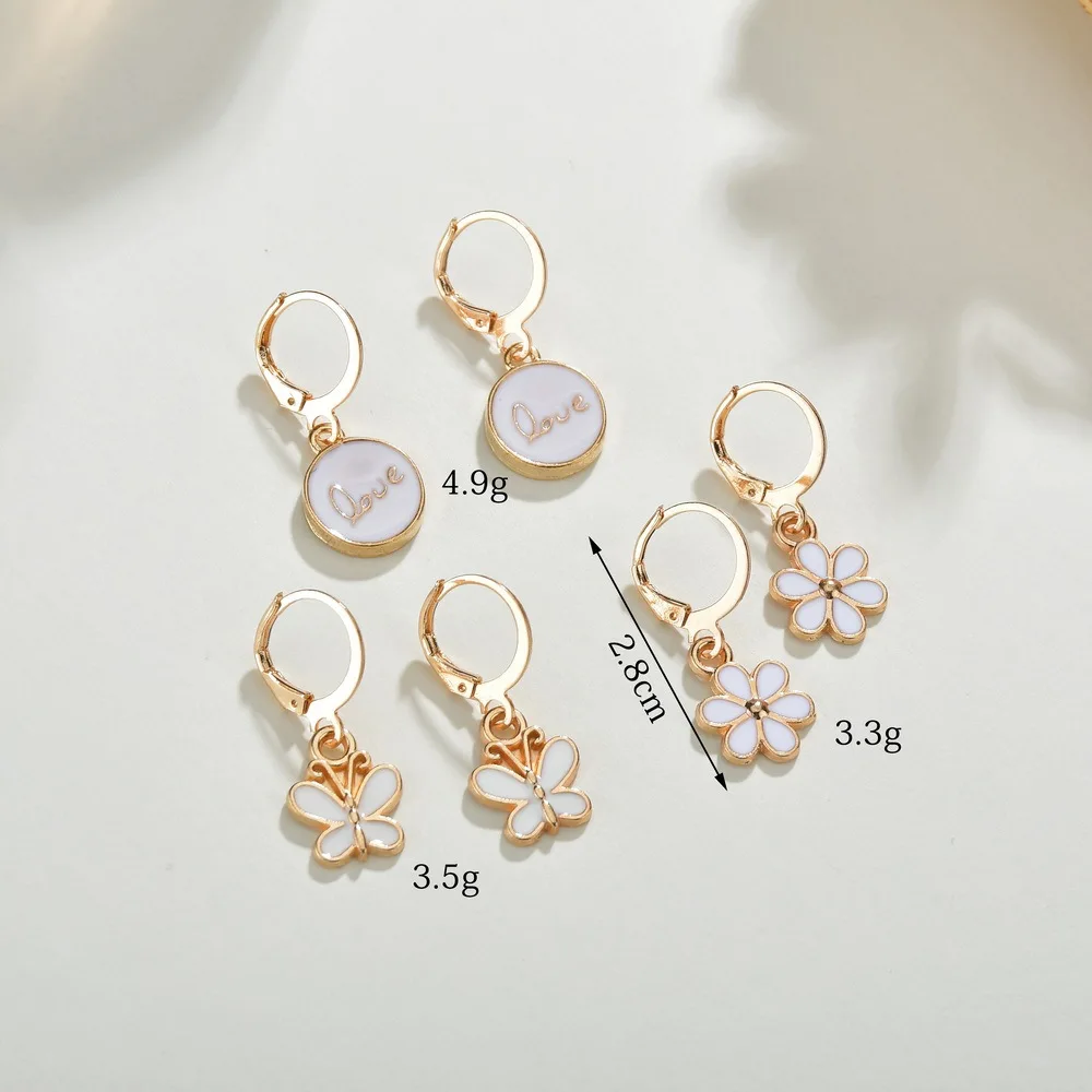 

Letapi Koreaanse Leuke Vintage Bloem Ronde Vlinder Drop Oorbellen Voor Vrouwen Fashion Boucle D' Oreille Brincos Sieraden