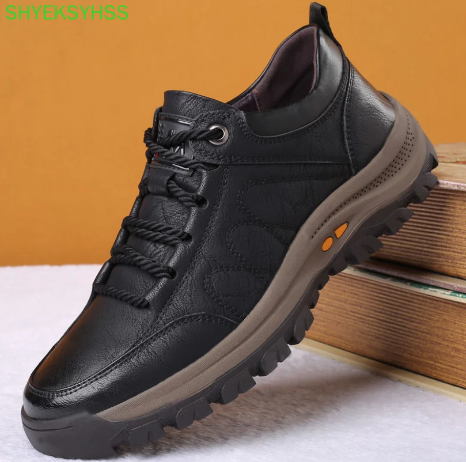 

Autumn Casual Men Leather Shoes Quality Men's Casual Sneakers Designer Bussiness Outdoor Shoes For Man Driving Work Shoe