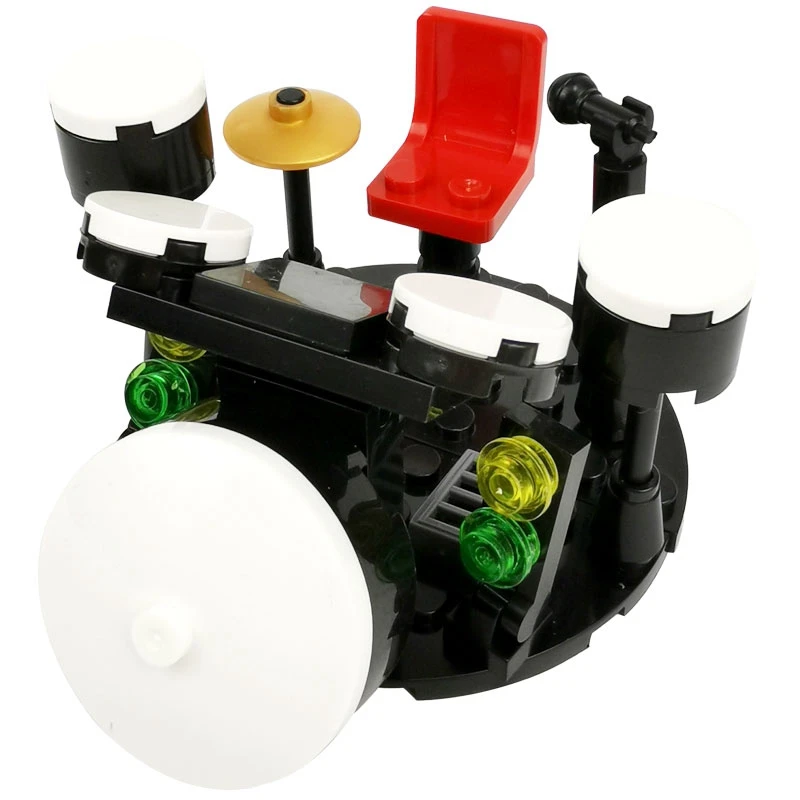 

Drum Kit City Series Model Parts Children Birthday Gifts Accessories Building DIY MOC Figures Locking Brick City Series Drum Kit