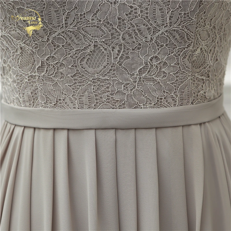 Женское шифоновое вечернее платье с кружевом V образным вырезом|Вечерние платья|