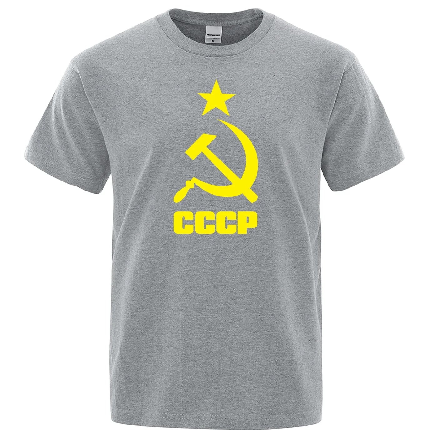 Мужская футболка, лето, CCCP, русские футболки для мужчин, для СССР, Советского Союза, Мужская футболка с коротким рукавом, футболки для мужчин, футболки из хлопка с круглым вырезом - Цвет: gray 6