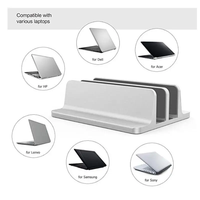 

Laptop Stand Aluminium Universal Tablet Holder Adjustable Notebook Stent Vertical Bookshelf Desk Holder For PC Computer Bracket