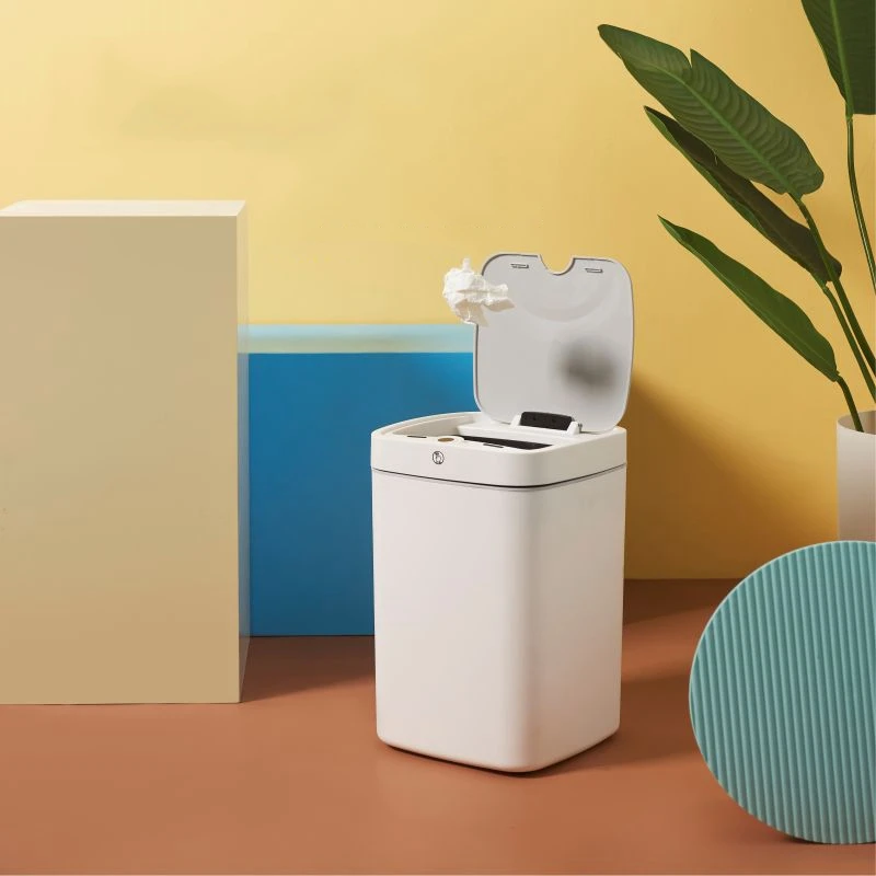 

Creative Bedroom Office Rechargeable New Plastic Smart Sensor Trash Garbage Cans Mute Automatic Trash Bin Household Paper Basket