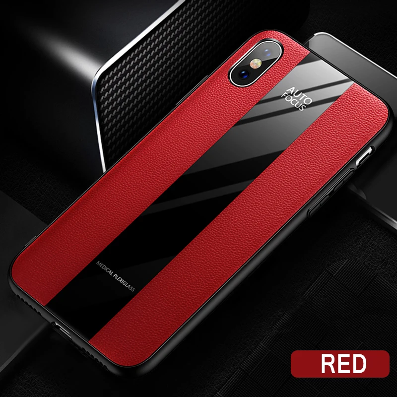 Для Coque iPhone XS MAX XR 10 8 7 6s Plus противоударный кожаный чехол стеклянный чехол для телефона для funda iPhone7 iPhone8 силиконовый корпус
