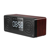 bluetooth speaker wireless wooden speaker led table digital clock desk alarm clock tf fm radio music portable subwoofer speaker