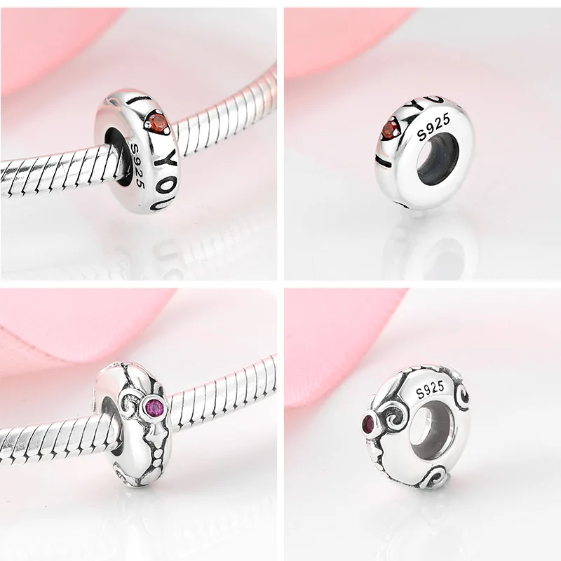 

S925 pure silver beads DIY accessories BEADED SILVER personalized design jewelry plug spacer beads