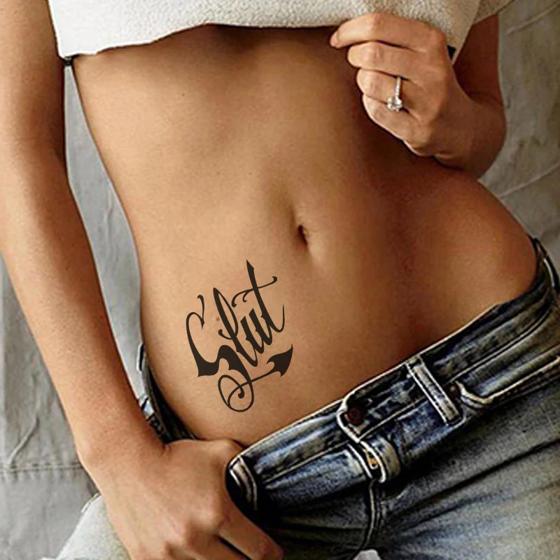 

Waterproof Temporary Tattoo Sticker English Letter Words Arrow Fashion Pattern Flash Tatoo Fake Tatto for Women Men