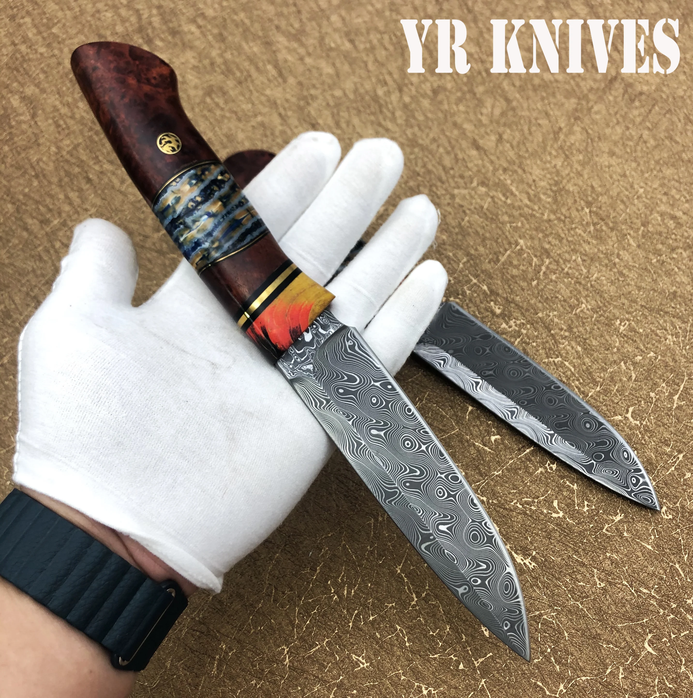 Тактический нож для выживания 60 HRC Дамасская сталь пустыня Ironwood охотничьи ножи