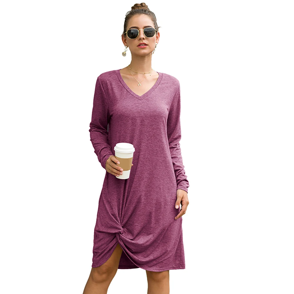 Женская нестандартная блузка для отдыха свободное короткое платье с v образным