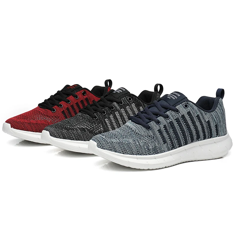 

Summer Sports Running Street European And American Style Breathable Net Shoes Men's Comfortable Soft Sole Lace-up Shoes Striped