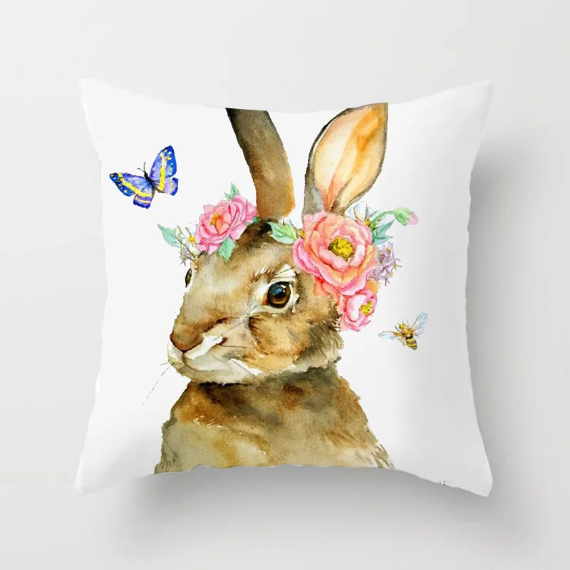 Пасхальный чехол для подушки с изображением кролика и яиц дивана спальни