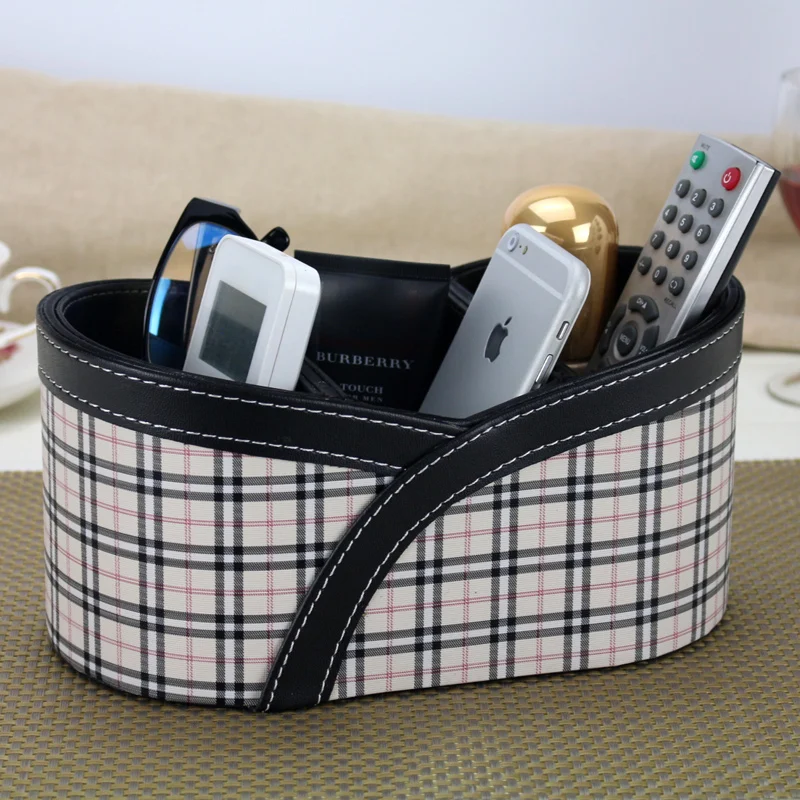 Качественная настольная коробка для хранения косметики из искусственной кожи с