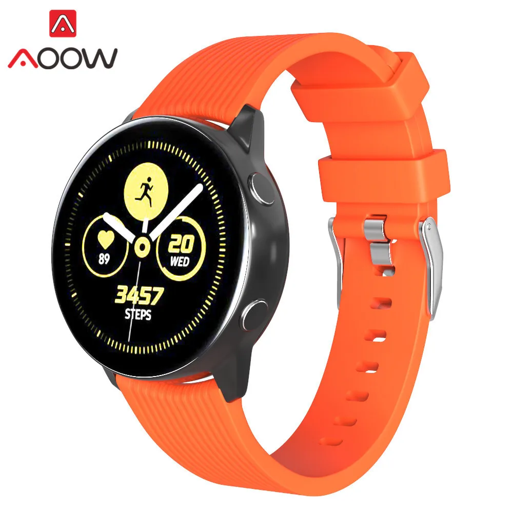20 мм 22 мм силиконовый ремешок для часов samsung Galaxy Watch Active 42 мм 46 мм Резиновый Браслет ремешок для gear S2 S3 SM-R800 SM-R810