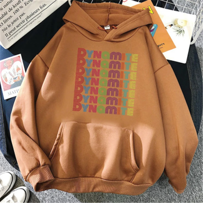 

Women Autumn Winter elegant fashion casual hoodied Pullover printed Letter Oil painting Solid color long sleeve Pullovers