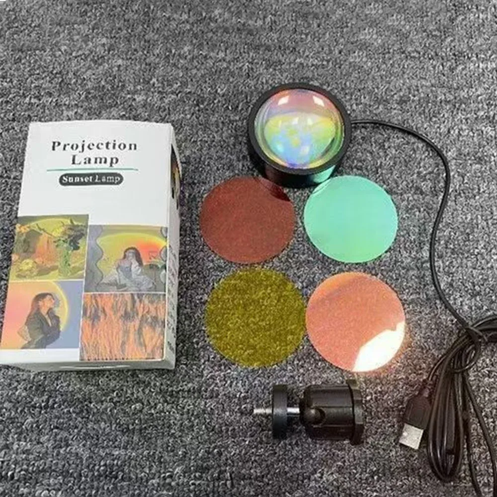 

Projection Night Light Bedroom Bar Live Broadcast Background Romantic Atmosphere Photography Led USB Rainbow Sunset Living Room