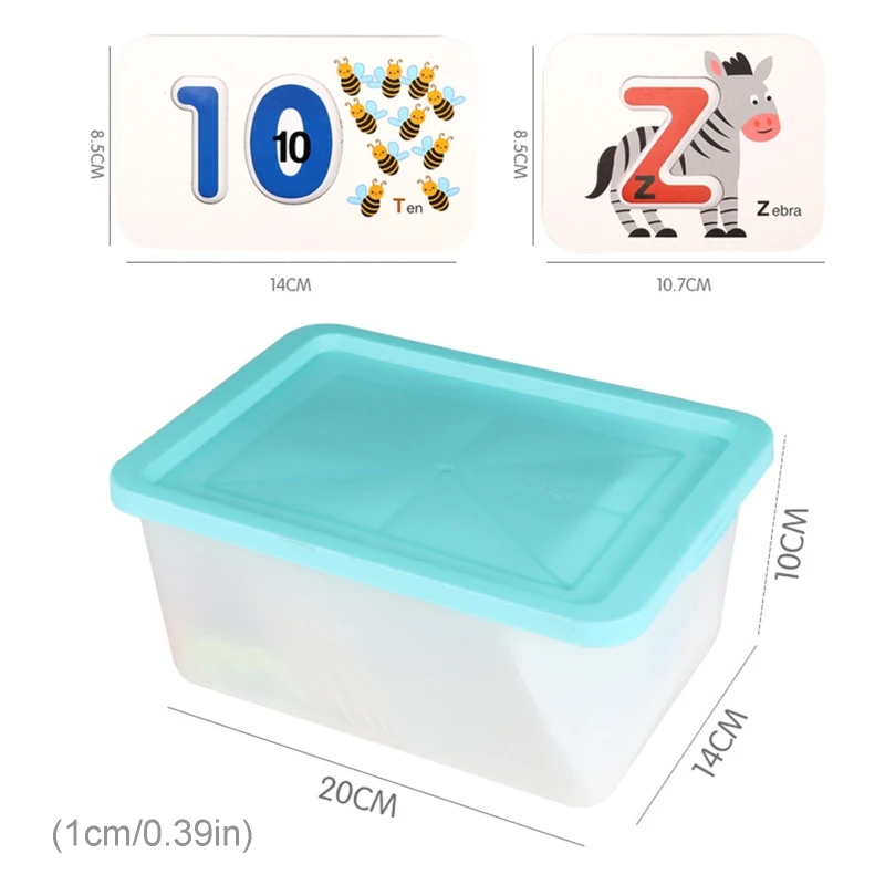 

Alphanumeric Matching Cognitive Card Set Double Sided 3D ABC Alphabet Words Numbers Kids Early Educational Toys