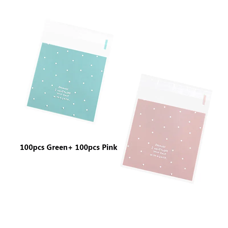 100/200 шт. самоклеящийся пакет для печенья упаковка сладостей пластиковый