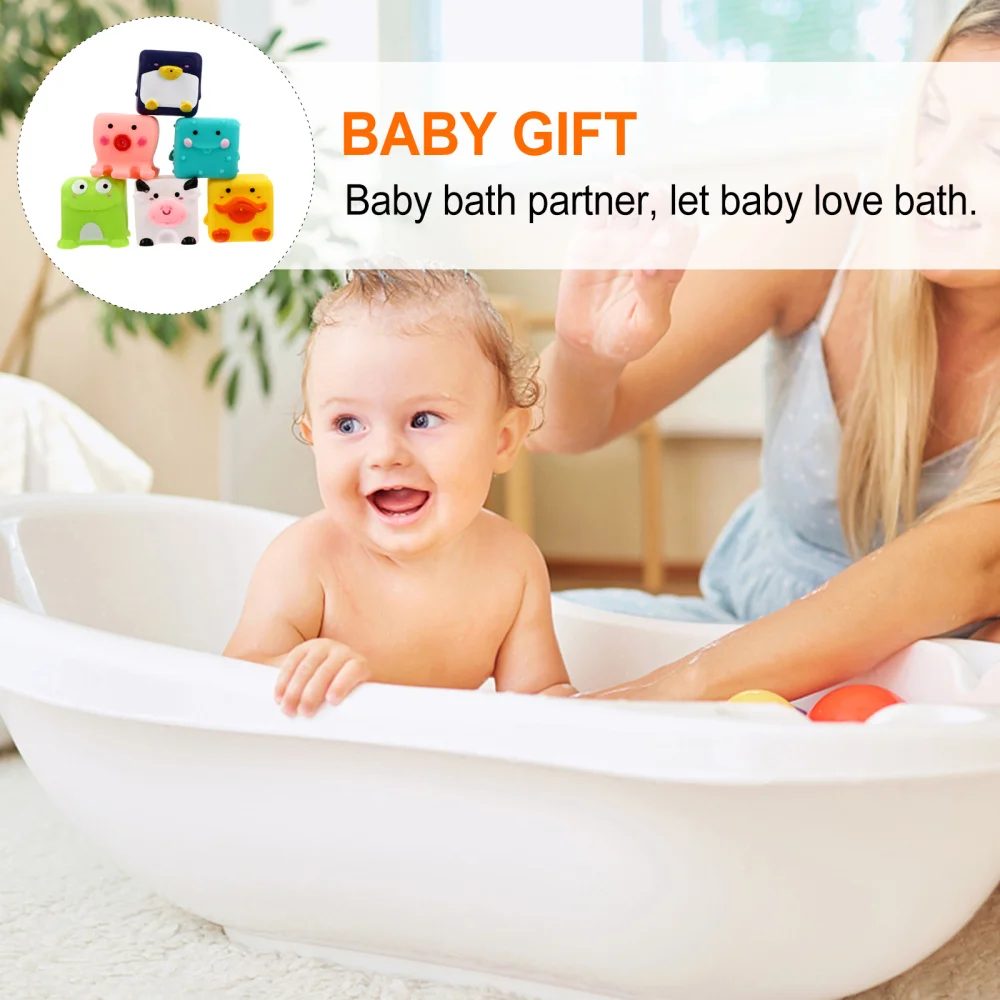 

6Pcs/Set Baby Bath Toys Cartoon Animal Shape Shower Toys Sprinkler Toys
