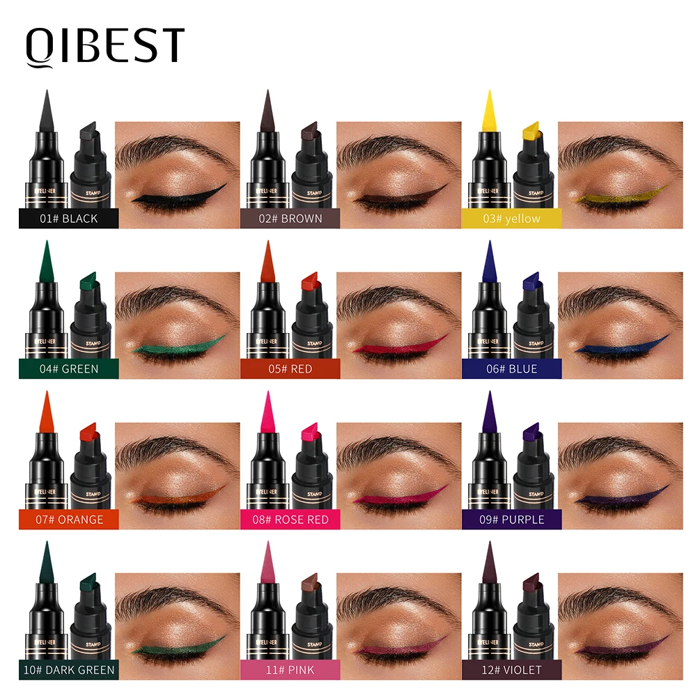 Жидкая подводка для глаз QIBEST 2 в 1 двусторонняя водостойкая быстросохнущая |