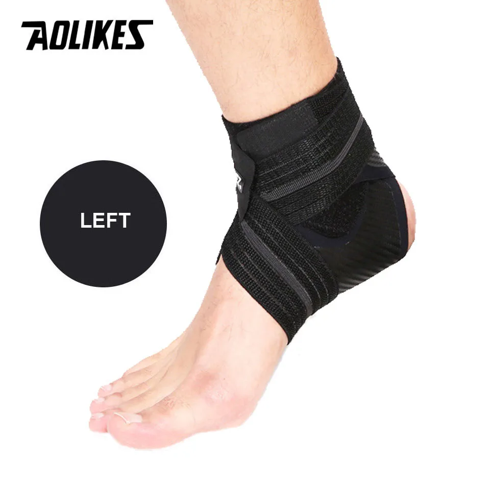 B--Left Foot AOLIKES 1 шт. ремешок для поддержки лодыжки Баскетбол Футбол профессиональный Регулируемый лодыжки рукав защита лодыжки бандаж Спортивная безопасность - Цвет: B--Left Foot