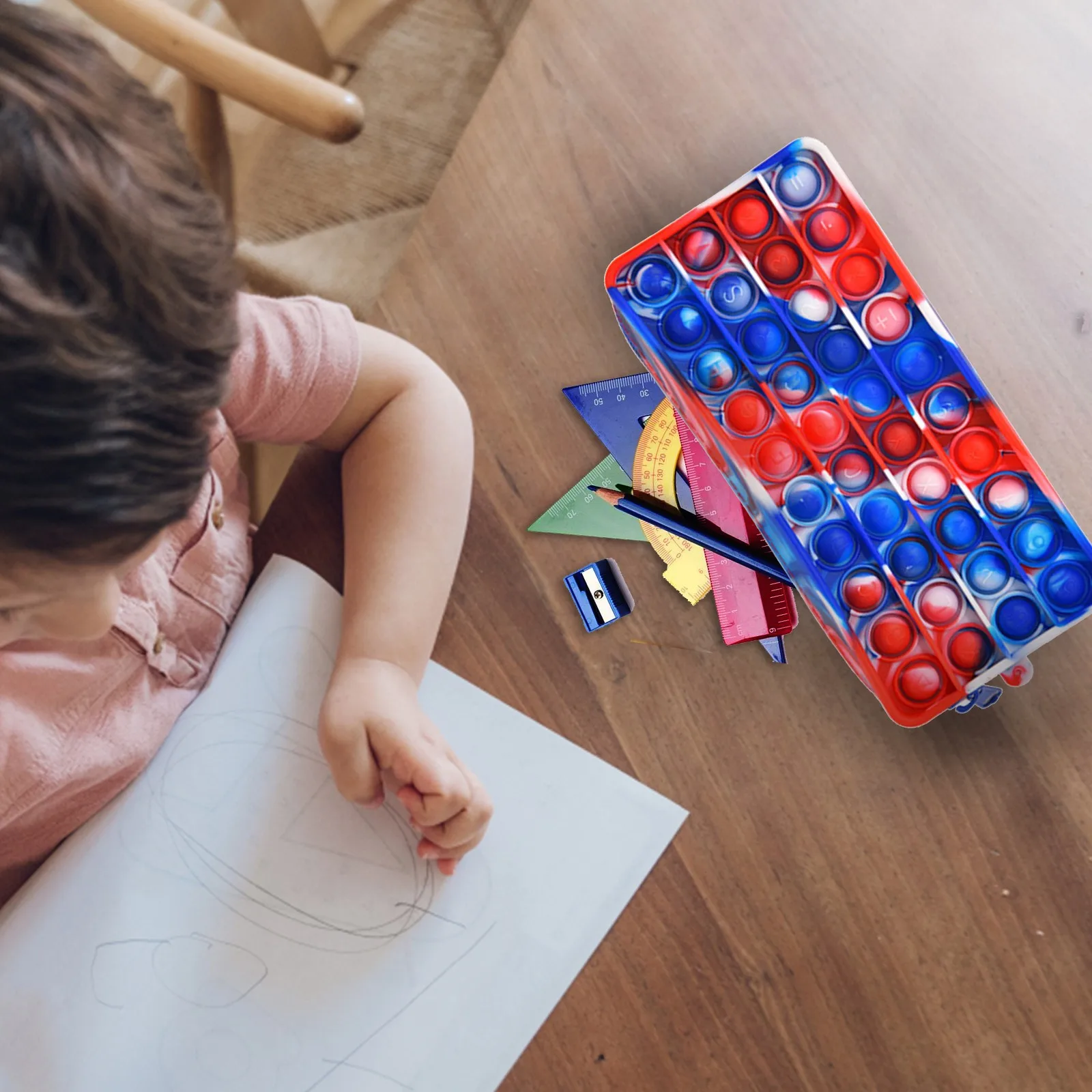 Большой популярный чехол для карандаша Простой сенсорный силиконовый пенал