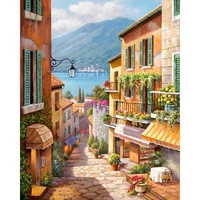 paintings by numbers sea landscape paint by numbers for adults 4050 frame diy handpainted canvas drawing set wall art town deco