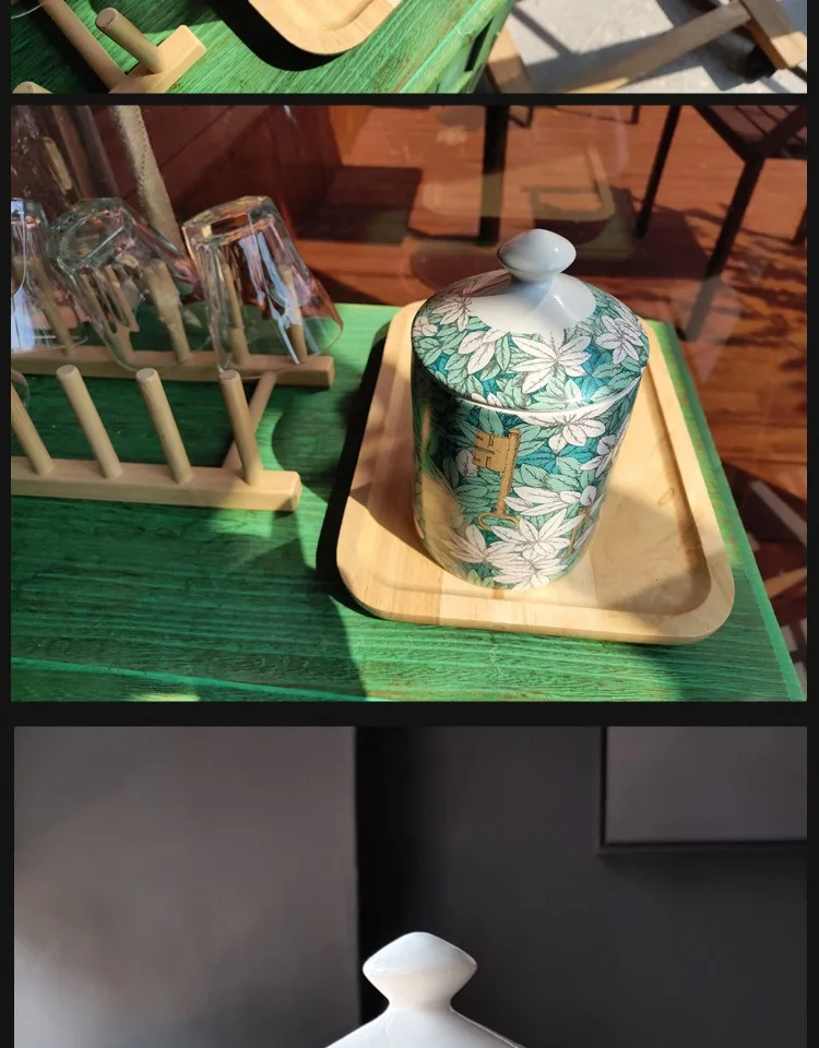 Креативный цветок зеленый лист подсвечник ручка для макияжа коробка хранения