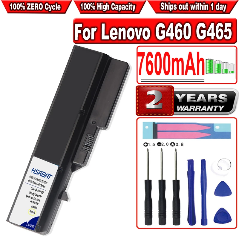

HSABAT 7600mAh Laptop L09M6Y02 L10M6F21 L09S6Y02 L09L6Y02 Battery for Lenovo G460 G465 G470 G475 G560 G565 G570 G575 G770 Z460