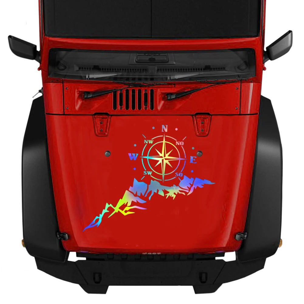 

HOT SALE Car Sticker Compass Tree Mountain SUV Off-road Camper Car-Styling Vehicle Reflective Decals Sticker Decor Accessories