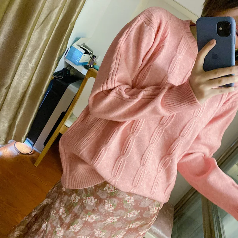 Женский льняной свитер в стиле ретро с цветком мягкий пуловер новый стиль Ранняя