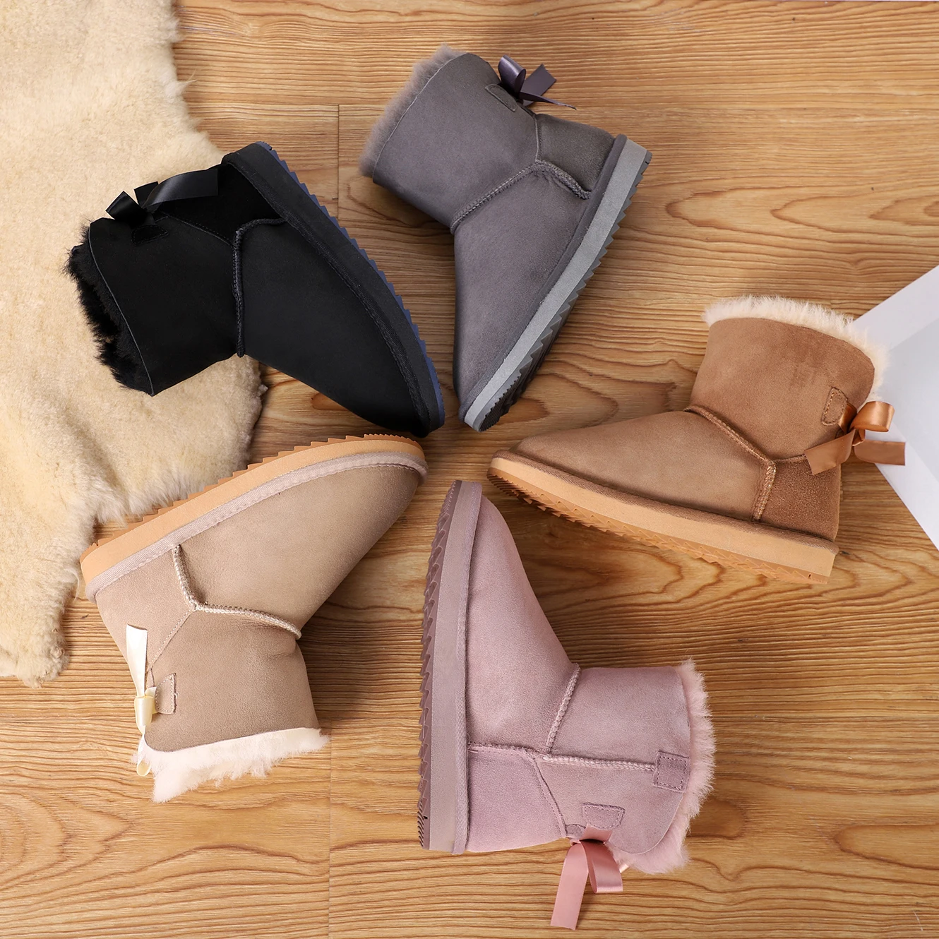 Женские замшевые ботильоны FVMX Зимние Повседневные полусапожки из овечьей кожи и