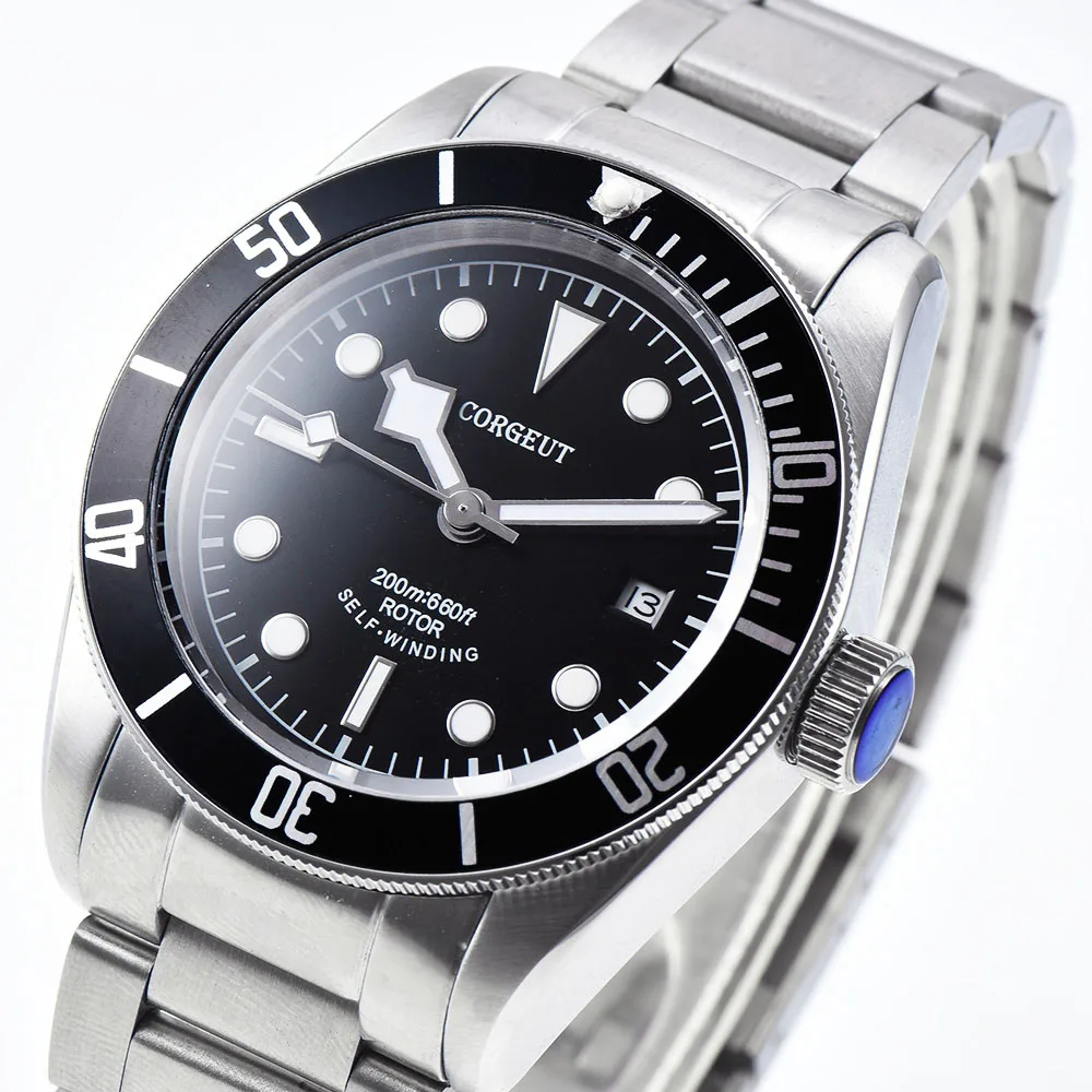 

CORGEUT Brand Luxury Men's Sapphire Watch NH35 Miyota Automatic Military Sports Diver 100M Waterproof Business Mechanical Watch