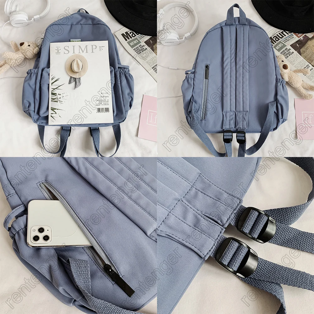 

Women Nylon Cute Backpack Bear Female Student College School Bag Badge Girl Doll Backpack Kawaii Book Ladies Fashion Bags Trendy