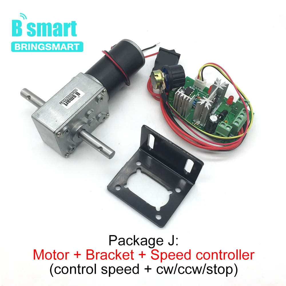 Bringsmart 5840-31zy червячный мотор-редуктор DC 12 В двойной вал мотор 24 в высокий крутящий