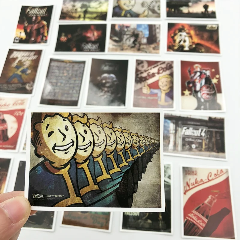 

25pcs Fallout 3 4 Game Waterproof Sticker For Luggage Skateboard Phone Laptop Moto Bicycle Guitar Wall Decor PVC Poster Stickers