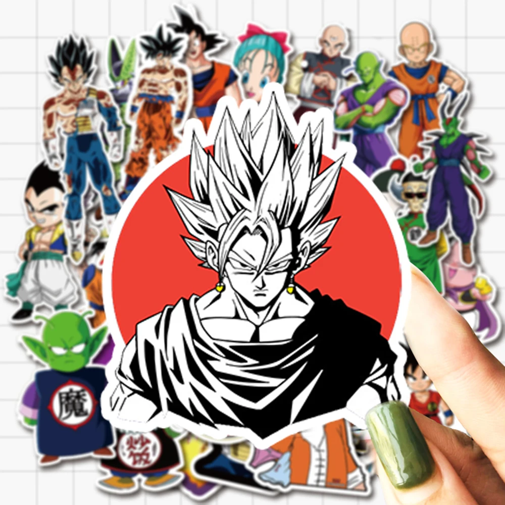 VANMAXX 50 PCS Dragon Ball Japanese Anime Stickers Waterproof Vinyl Decal for Laptop Helmet Bicycle Luggage Guitar Car Stickers