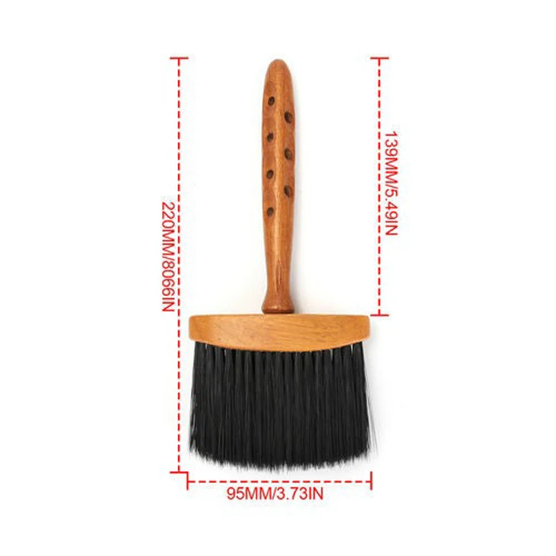 

Wooden Handle Soft Neck Face Duster Brush Barber Hair Cleaning Hairbrush Dust Remover Salon Hairdressing Cutting Tool