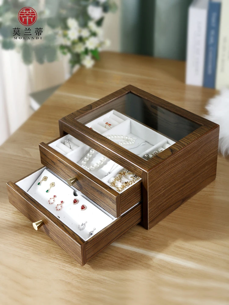 

Multifunctional Jewelry Box Large Capacity Storage Ring Earrings Earrings Necklace Hair Accessories Storage Display Box