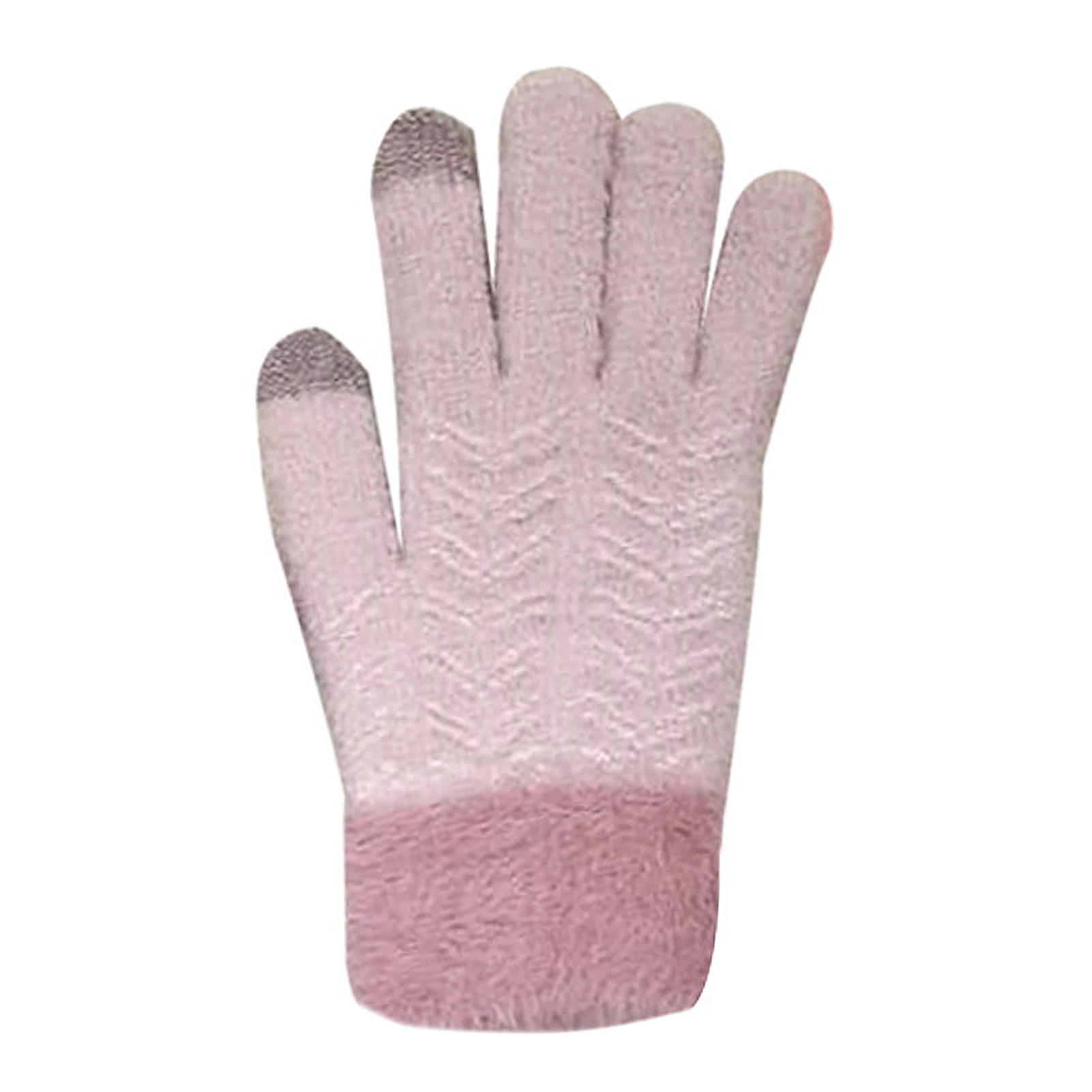 

Winter Gloves 1 Pair Women Thick Warm Knitted Gloves Touch Screen Full Fingers Wrist Mittens Ladies Sports Protective Gloves